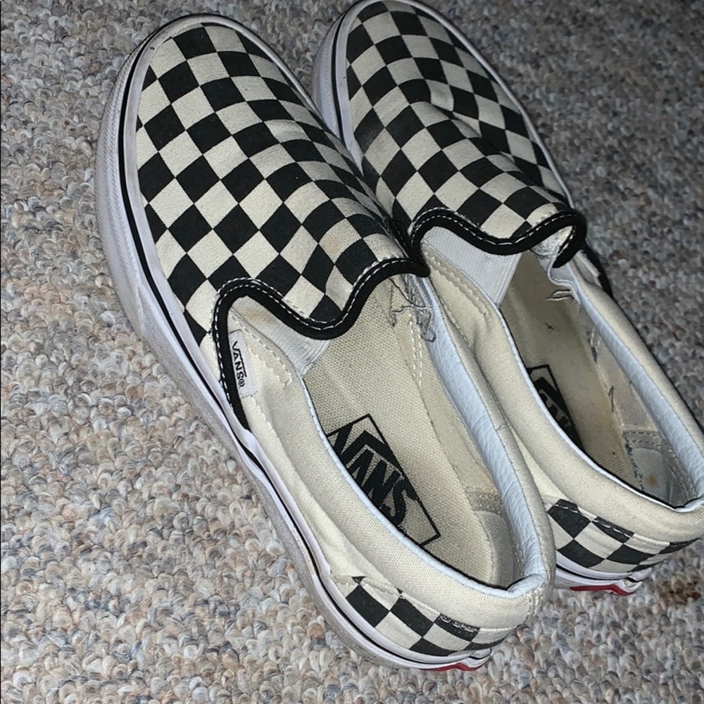 Vans- slip on checkered- will wash if bought